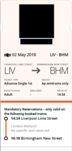 West Midlands Railway ticket PDF